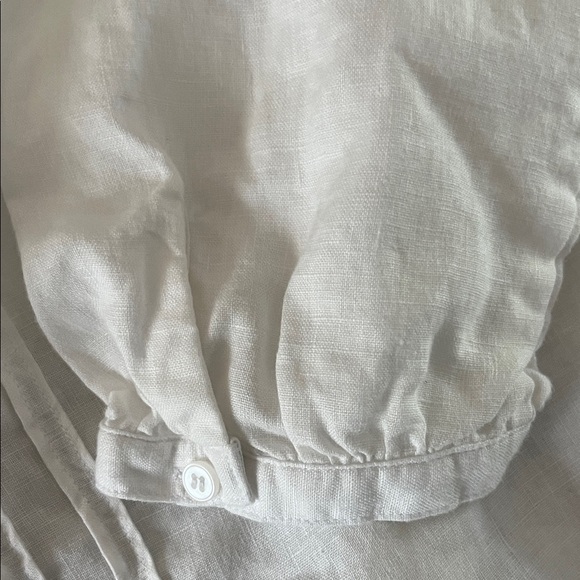 Jones New York Women’s White Linen Button-Up Medium - Picture 6 of 6